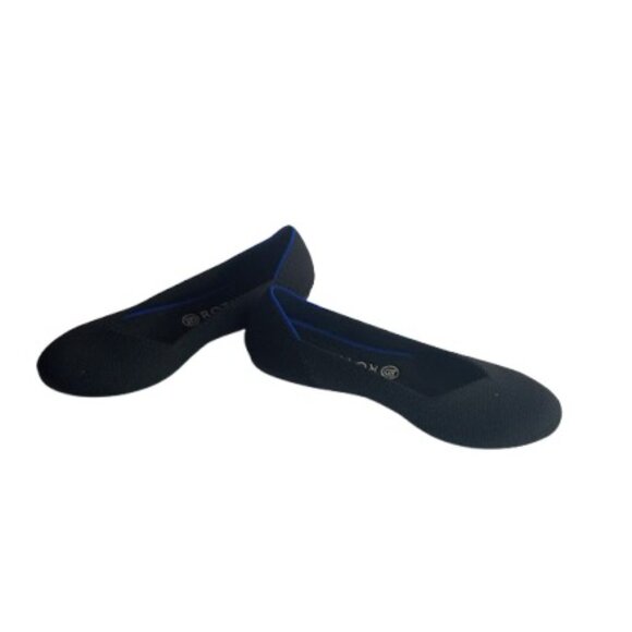 Rothy's The Flat in Black Recycled Knit Round Toe 9 - Picture 3 of 6